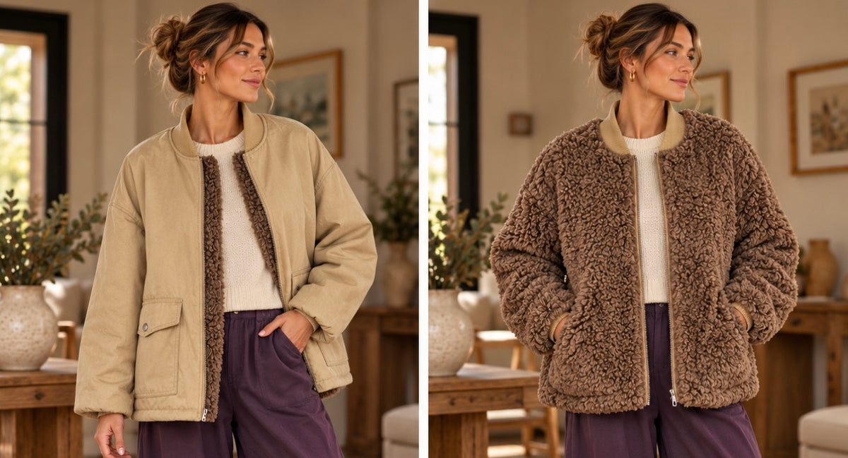 Manteau pilou réversible