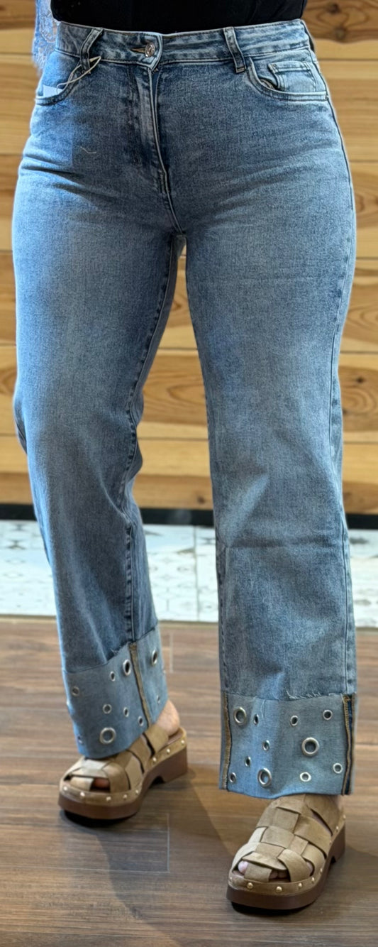 Jean œillets