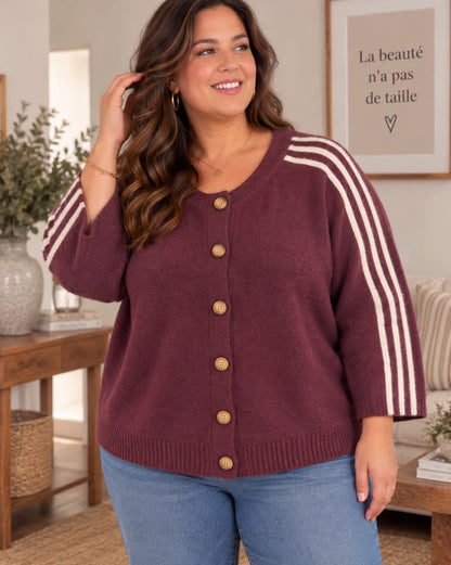 Pull gilet prunelle