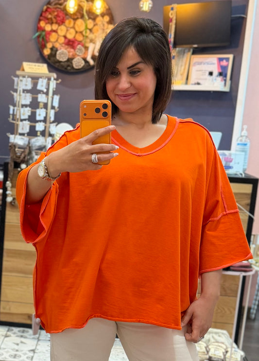 Sweat coton couture orange