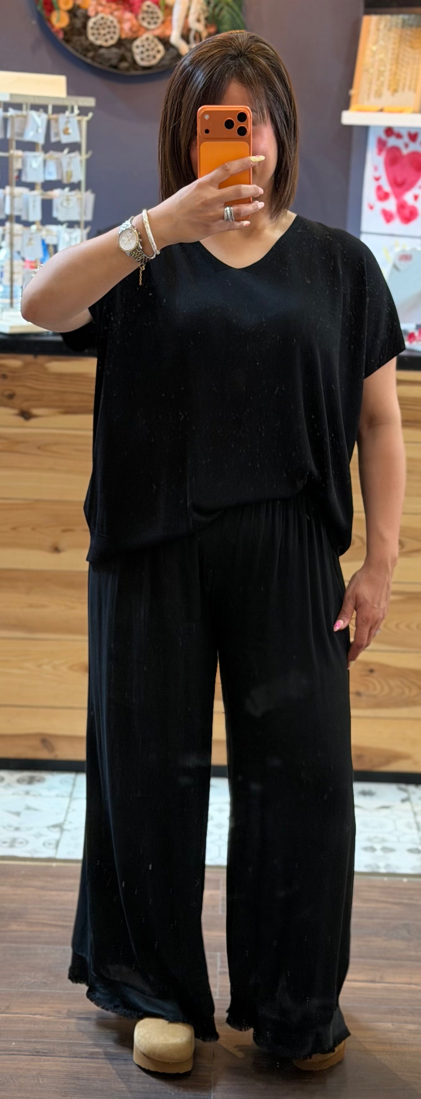 Pantalon fluide à franges