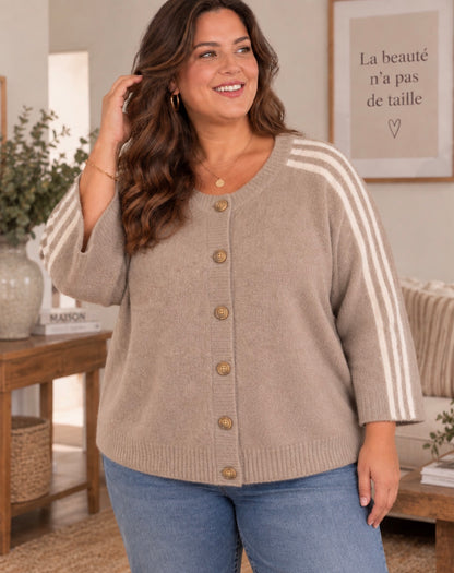 Pull gilet prunelle